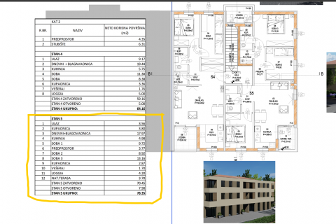 Istra, Barban - stan u novogradnji s terasom, 78,35 m2
