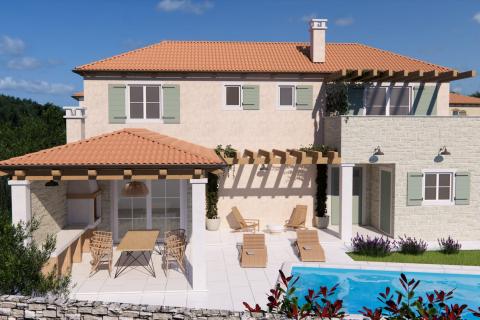 Istra, Žminj okolica - villa s bazenom novogradnja