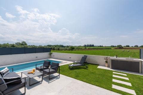 Istra, Novigrad, moderna kuća s bazenom, dugoročni najam