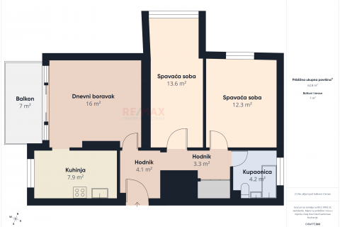 Pag, centar - dvosoban stan u centru sa pogledom na more