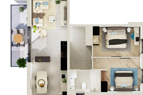 Poreč okolica &ndash; 2S+DB stan s pogledom na more, 78 m&sup2;