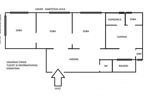 Квартира/Апартамент Donji grad, Donji Grad, 90m2