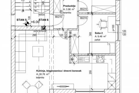 Rijeka, Vi&scaron;kovo- novogradnja, dvosoban stan na drugom katu