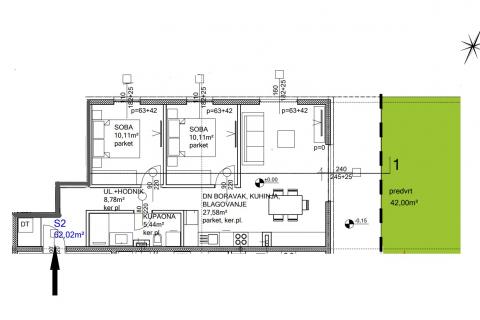 Flat/Appartement Gornja Dubrava, 65,89m2