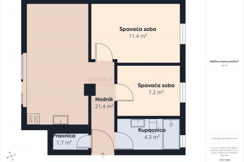 Квартира/Апартамент &Scaron;tinjan, Pula, 54,86m2