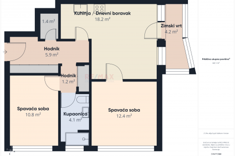 Flat/Appartement Sopot, Novi Zagreb - Istok, 60m2